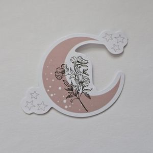 10/$10 Floral Moon and Stars Sticker Decal
